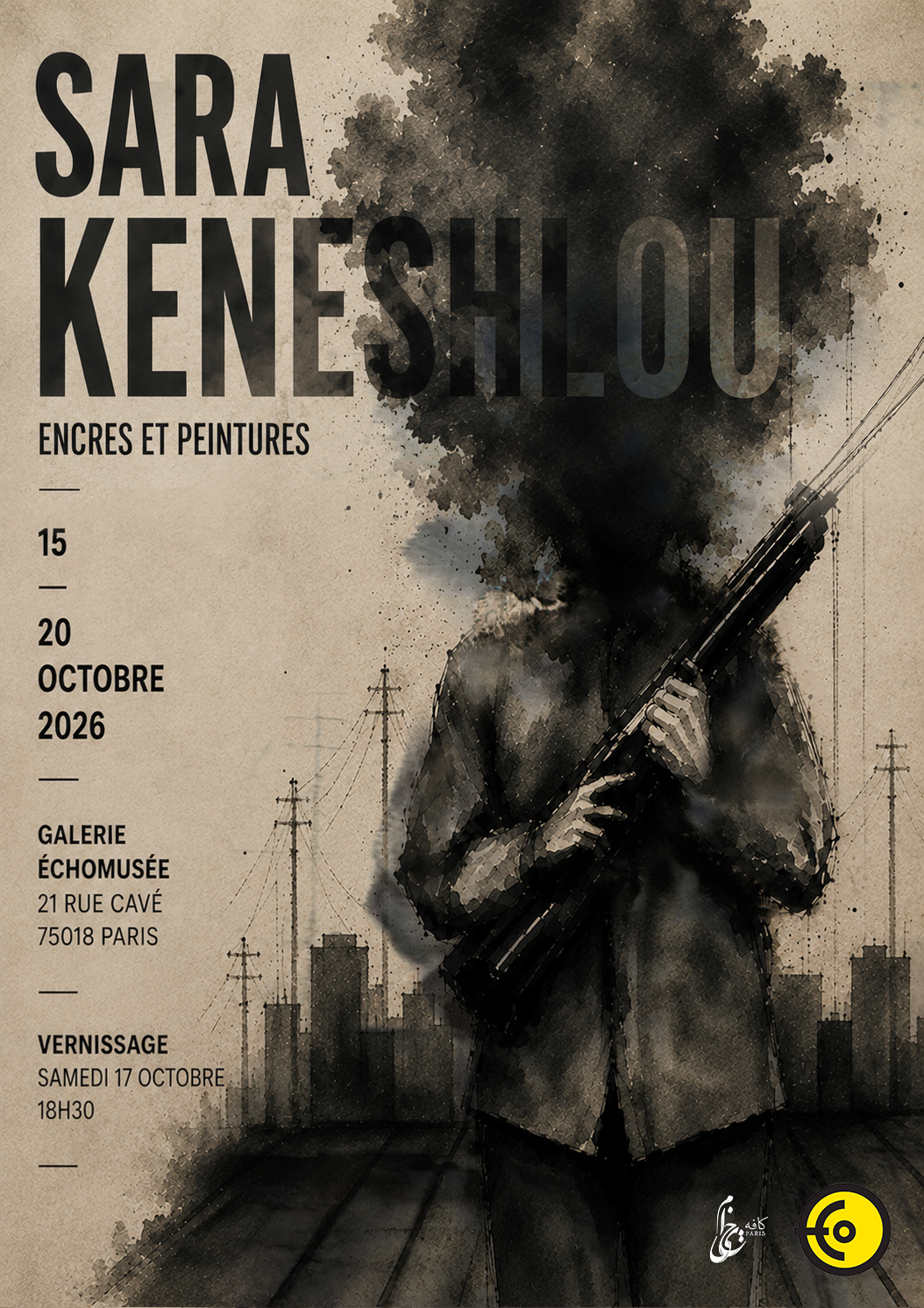 Sara Keneshlou — Encres et peintures — Galerie Échomusée, Paris